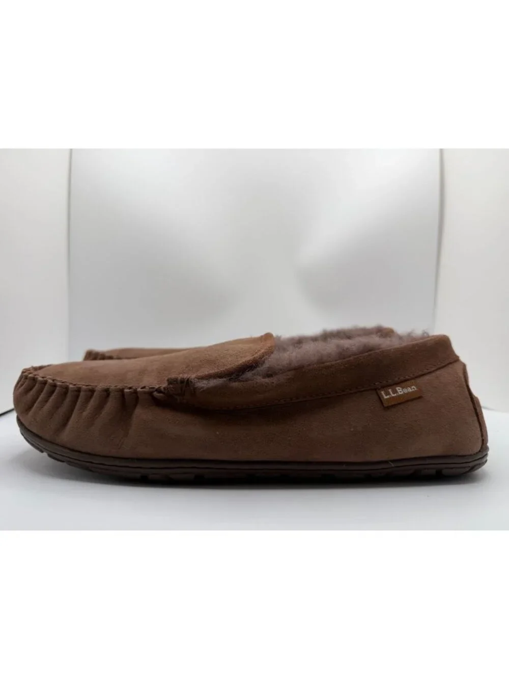 L.L.Bean Men's Wicked Good Slippers Venetian Size 12W Comfort Fur lined Shoe